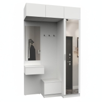 Набор мебели для прихожей "Марсель-255" МР 01-255 В2490 Ш1500 Г580 (ЛДСП Белый премиум) Набор мебели для прихожей "Марсель-255" МР 01-255 В2490 Ш1500 Г580 (ЛДСП Белый премиум)